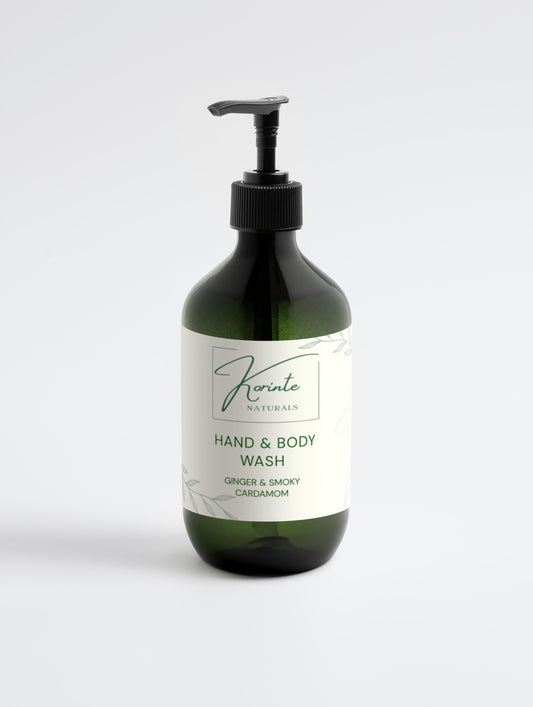 Hand & Body Wash, Ginger & Smoky Cardamom, 490 ml