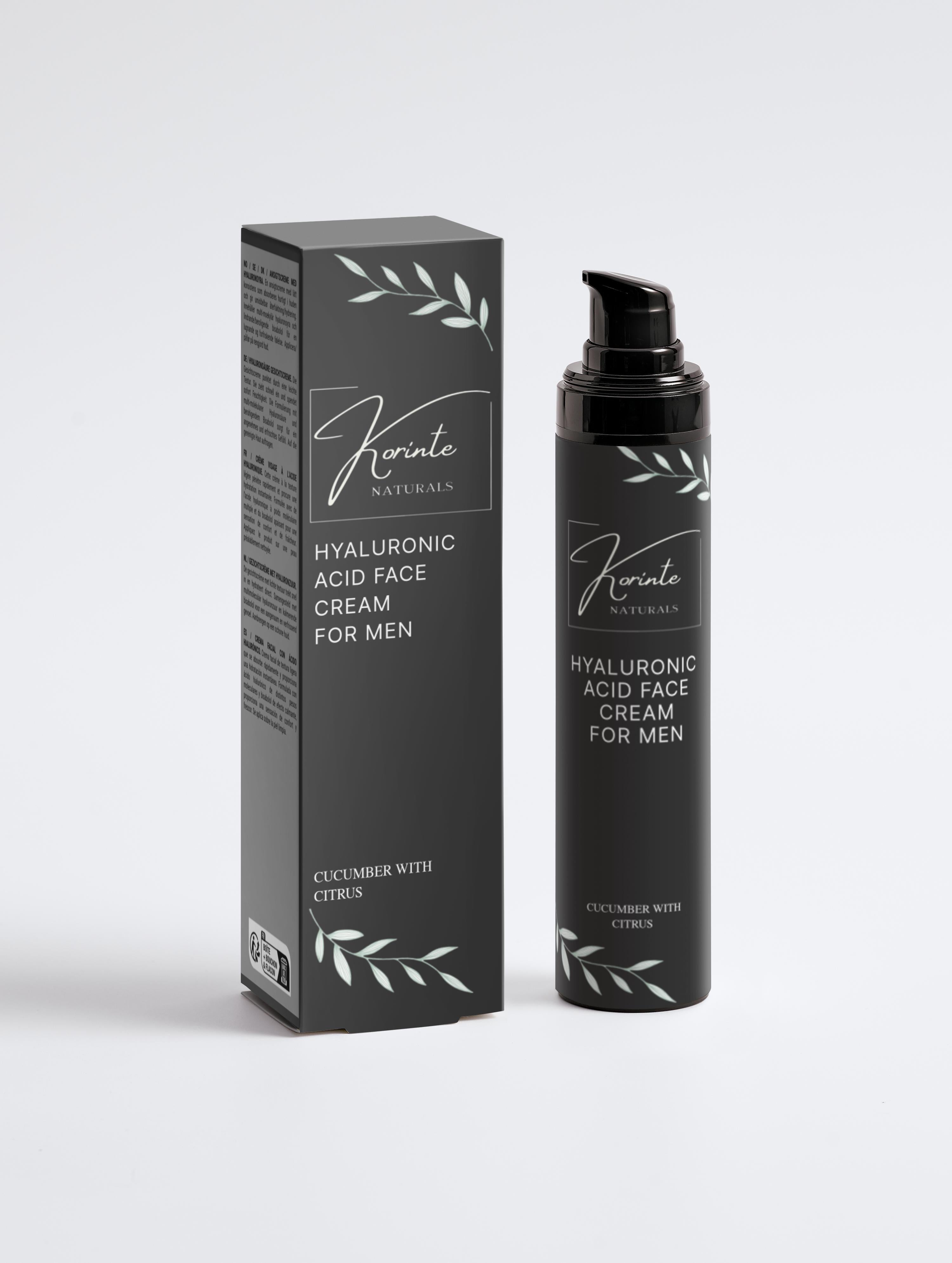 Hyaluronic Acid Face Cream for Men, 50 ml